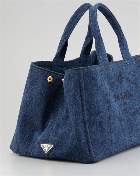 prada denim tote bag